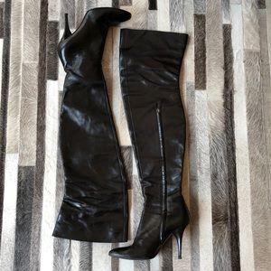 Michel Vivien black leather over-the-knee boot 7.5